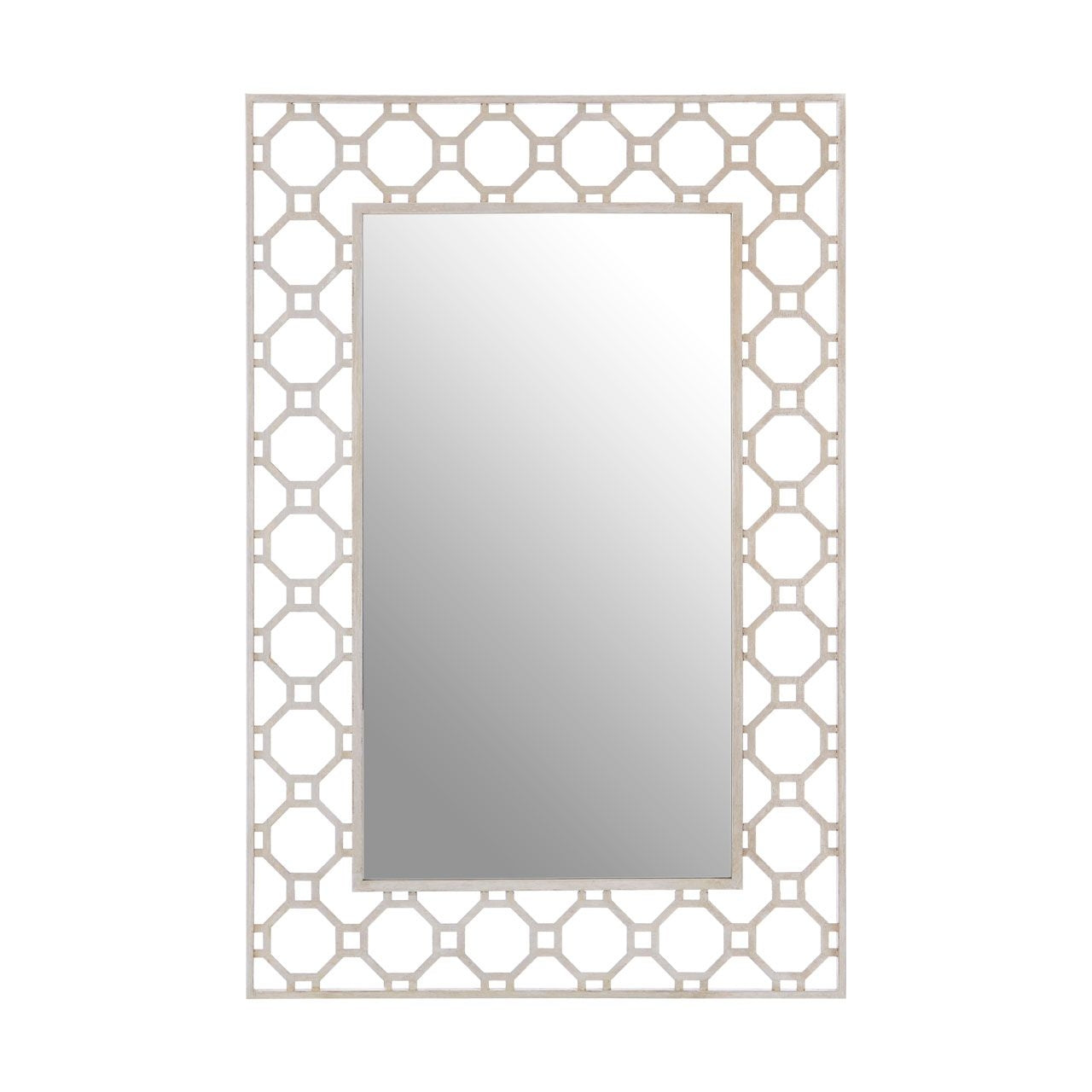 Zariah Arabesque Wall Bedroom Mirror In Antique Silver Frame