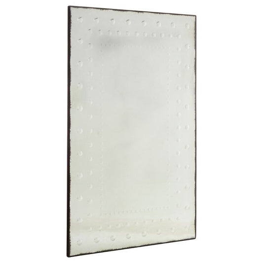 Rusper Rectangular Bubble Effect Wall Mirror In Silver Frame