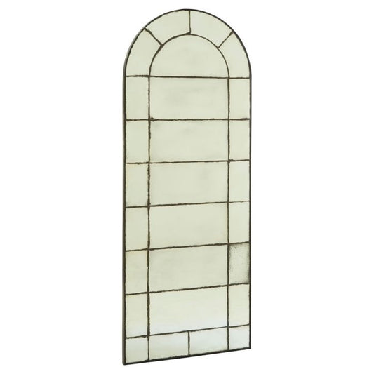 Rusper Window Effect Wall Mirror In Antique Brass Frame