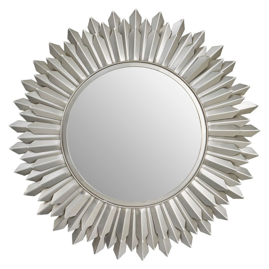 Templar Wall Bedroom Mirror In Nickel Frame Sunburst Effect