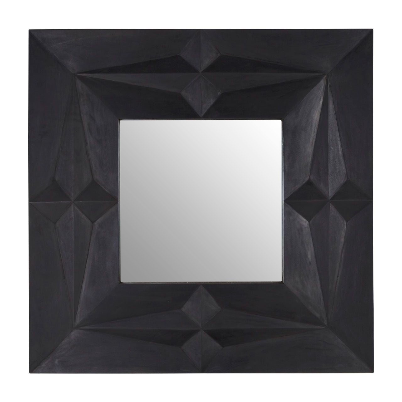 Sabari Wall Bedroom Mirror In Black Mango Wood Frame
