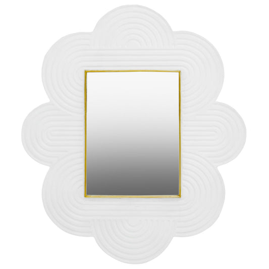 Saras Wall Mirror With White Wooden Frame