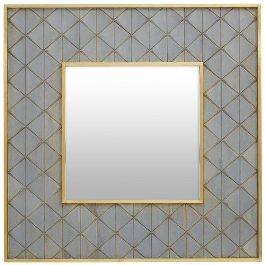 Siro Wall Mirror With Grey Wooden Frame