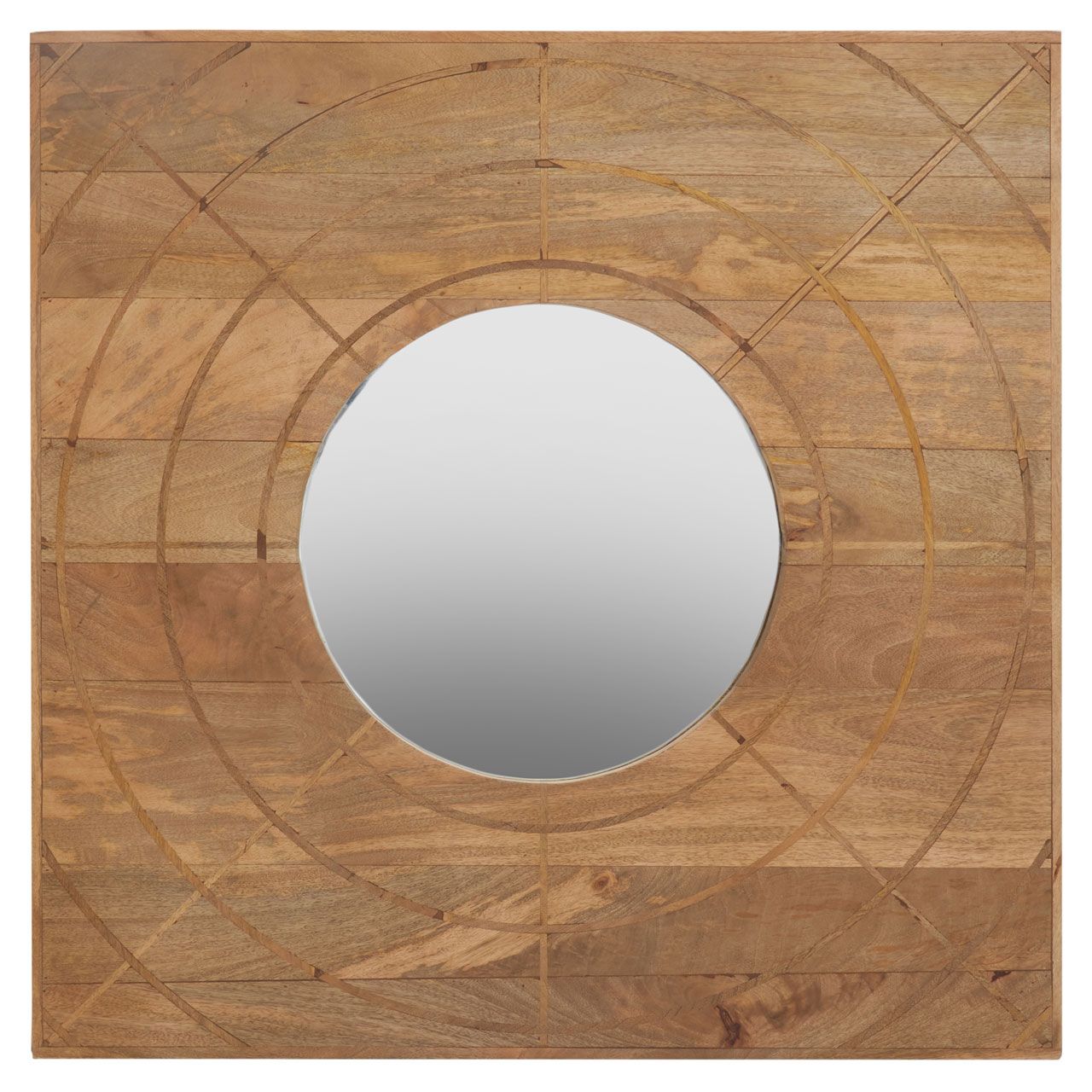 Sona Wall Mirror With Natural Wooden Frame