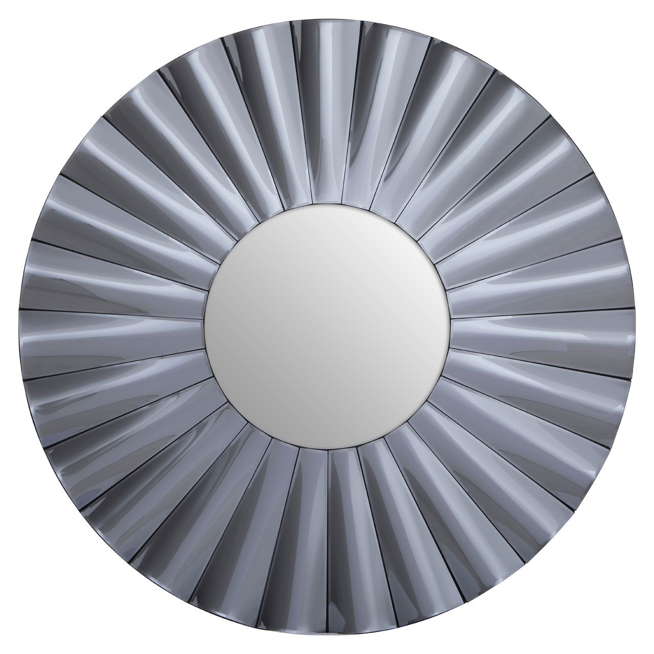 Jade Round Wall Mirror In Grey Frame