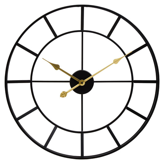 Kent Large Wall Clock In Black Frame And Gold