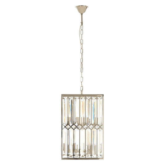 Marentina Cylindrical Chandelier Ceiling Light In Nickel