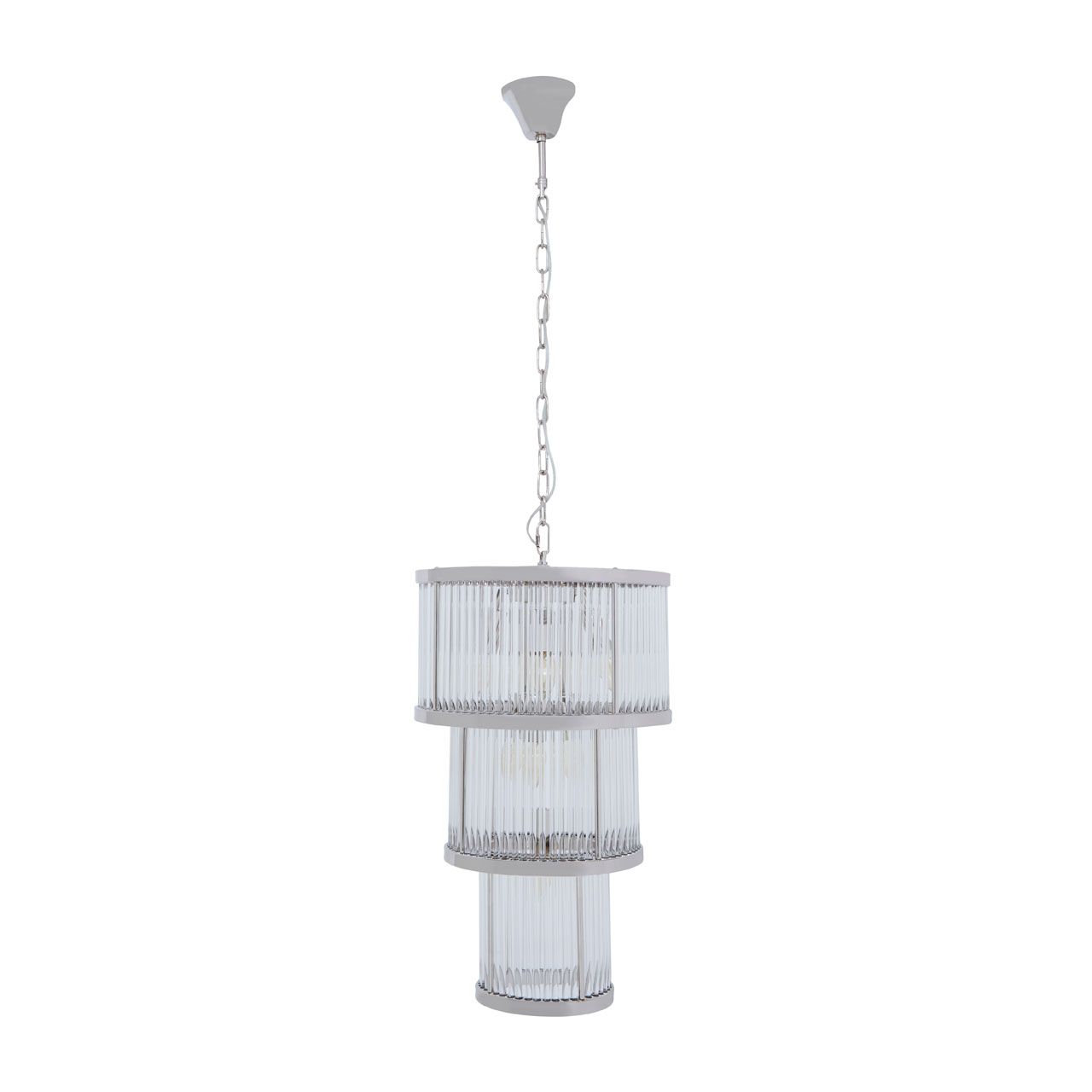 Salasco Small 3 Tier Chandelier Ceiling Light In Nickel