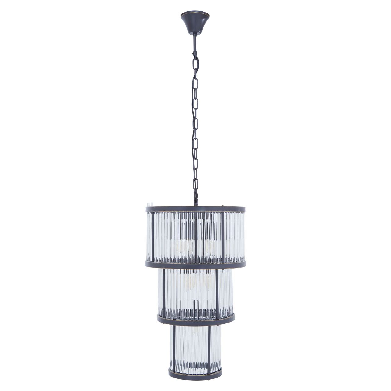 Salasco Small 3 Tier Chandelier Ceiling Light In Antique Black