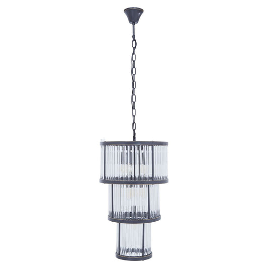 Salasco Small 3 Tier Chandelier Ceiling Light In Antique Black