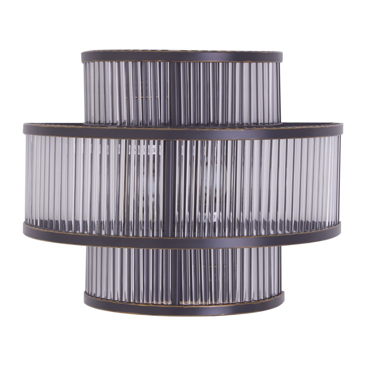 Salasco Fluted Pattern 3 Tier Wall Light In Antique Black
