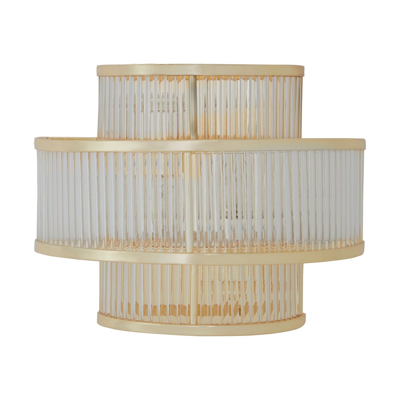 Salasco Fluted Pattern 3 Tier Wall Light In Gold