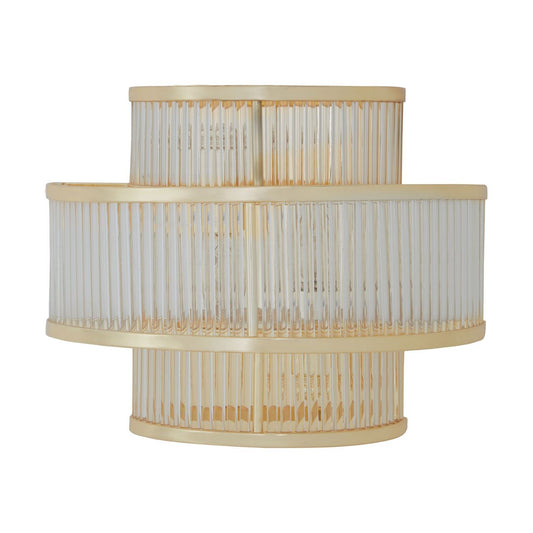 Salasco Fluted Pattern 3 Tier Wall Light In Gold