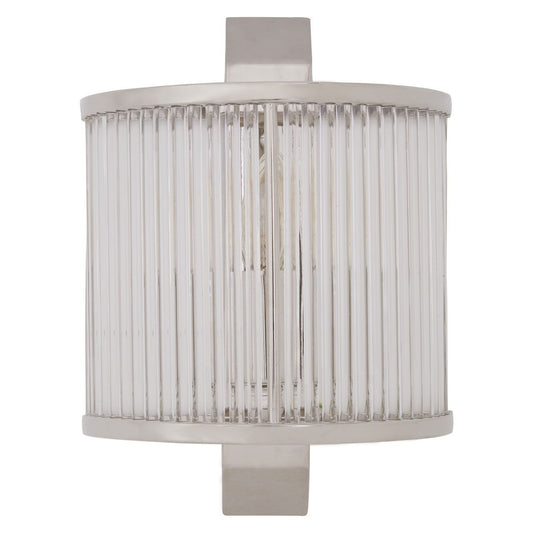 Salasco Ribbed Pattern Wall Light In Nickel