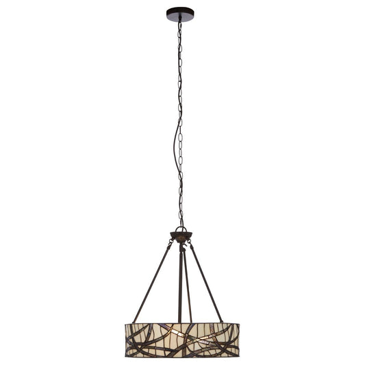 Waldorf Branch Glass Ceiling Pendant Light In Bronze