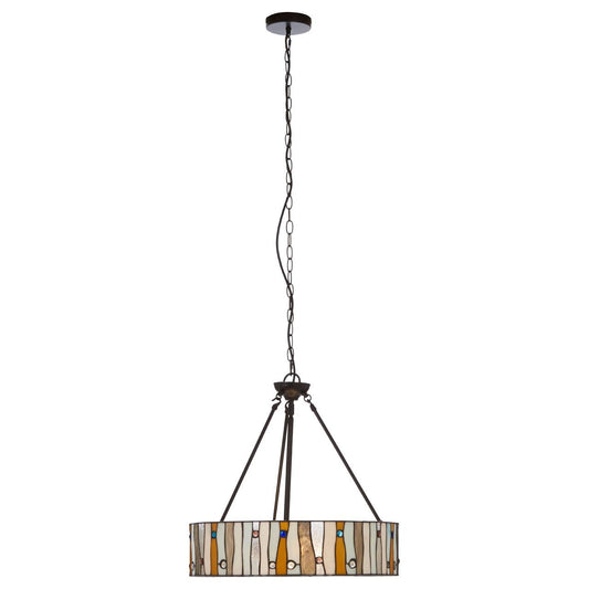 Waldorf Jewel Glass Ceiling Pendant Light In Bronze