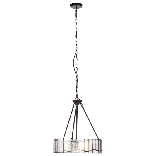 Waldorf Deco Glass Ceiling Pendant Light In Bronze
