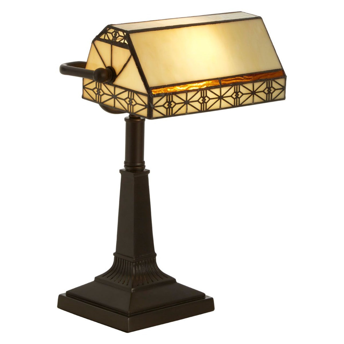 Wisteria Tiffany Glass Table Lamp In Bronze With Resin Base