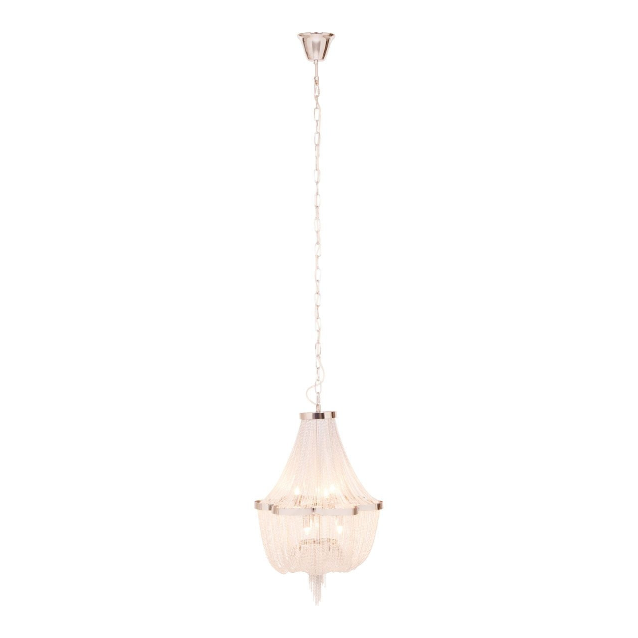 Lerci Round 6 Crystal Shades Ceiling Pendant Light In Chrome