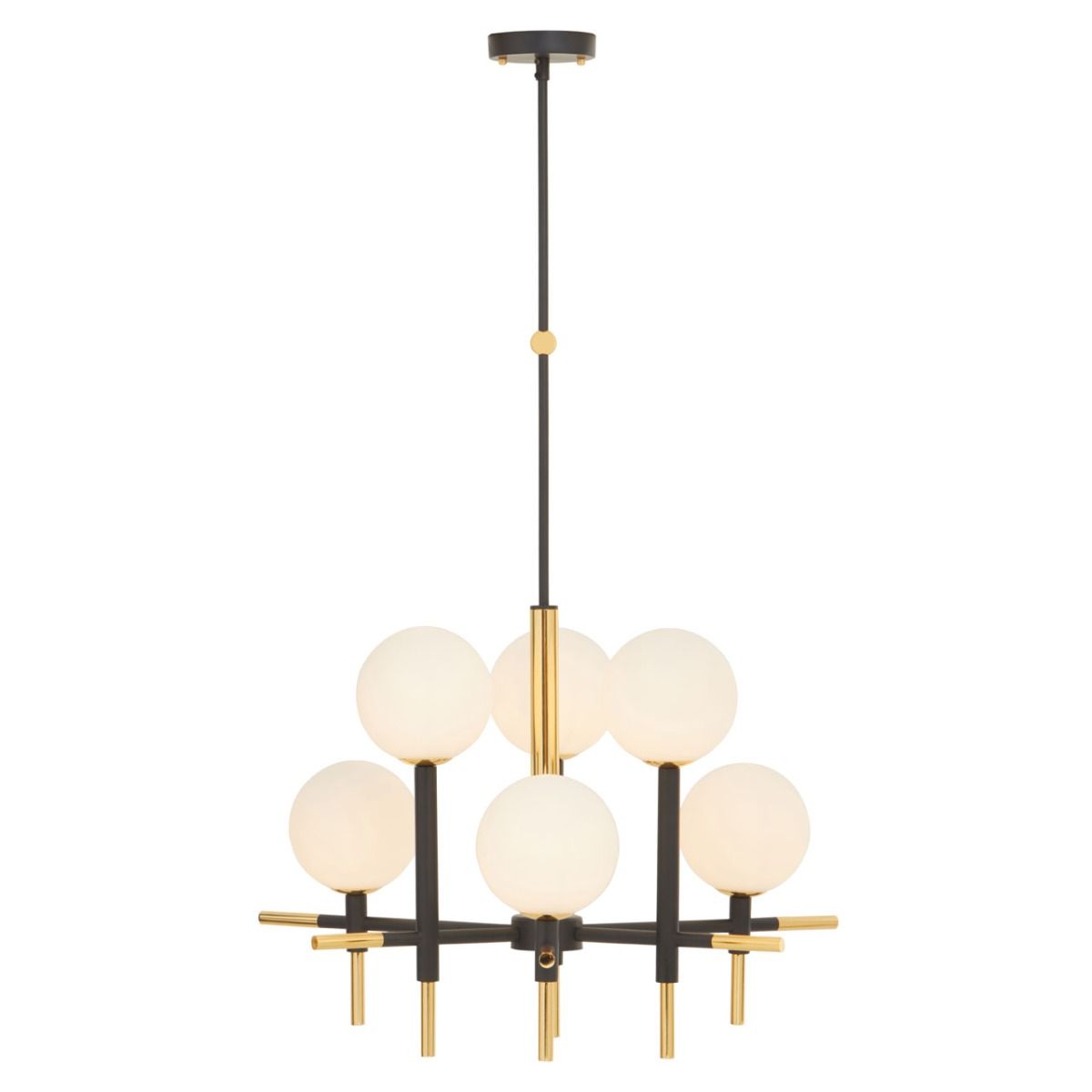 Grosvenor Symmetrical Geometric Ceiling Pendant Light In Black And Gold