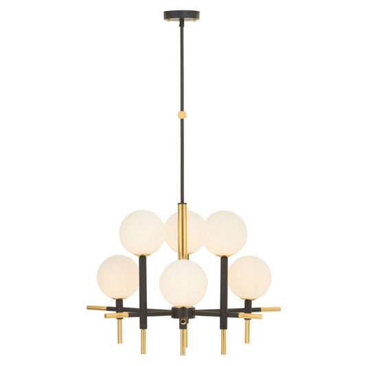 Grosvenor Symmetrical Geometric Ceiling Pendant Light In Black And Gold