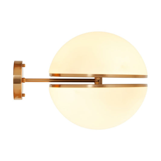 Abira Two Half Spheres Ball Wall Light In Brushed Brass