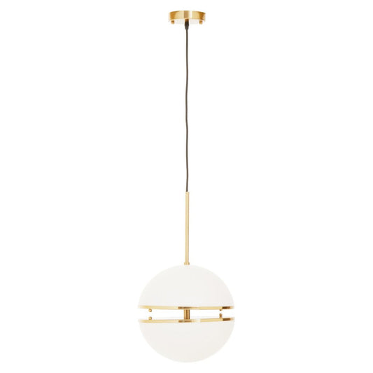 Abira Two Half Spheres Ball Ceiling Pendant Light In Brushed Brass