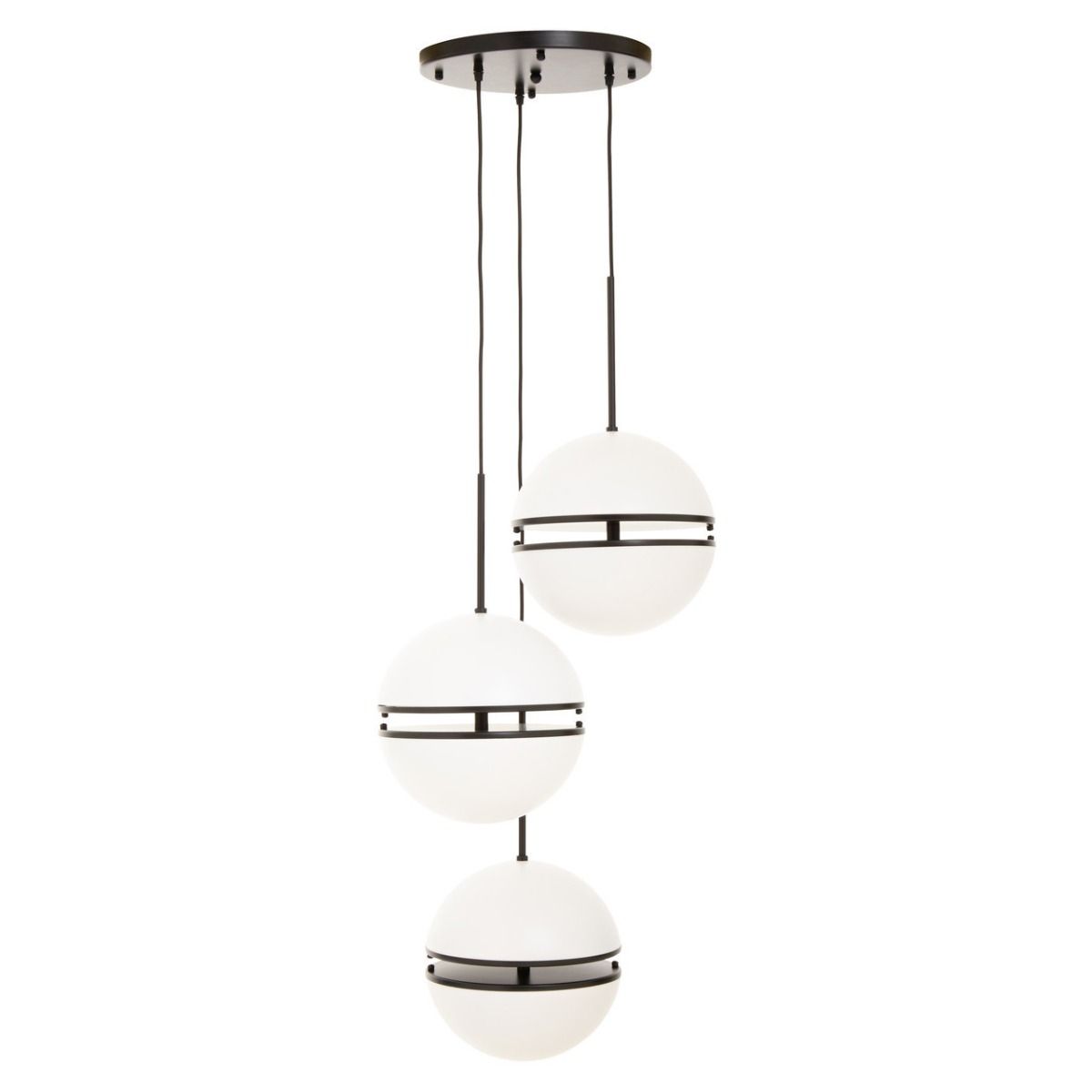 Abira Three Ball Ceiling Pendant Light In Matte Black