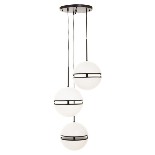 Abira Three Ball Ceiling Pendant Light In Matte Black