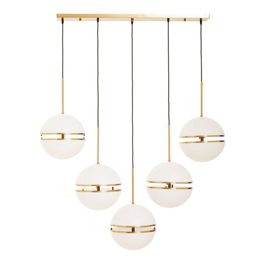 Abira Five Ball Ceiling Pendant Light In Brass
