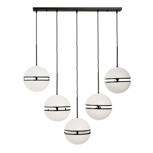 Abira Five Ball Ceiling Pendant Light In Matte Black