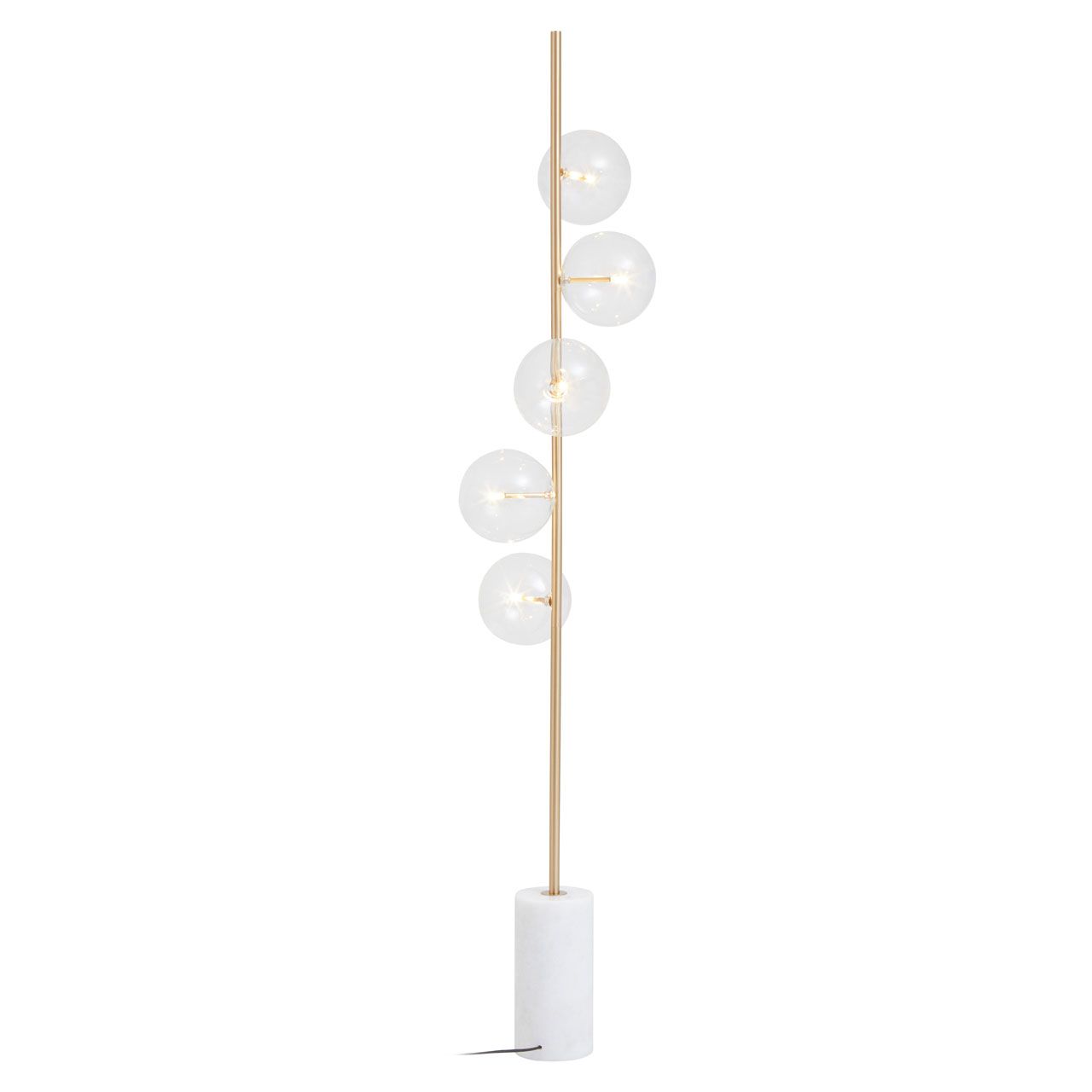 Abira Five Bulb Floor Lamp With White Marble Base