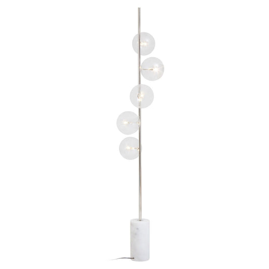 Abira Floor Lamp With Nickel Support And White Marble Base