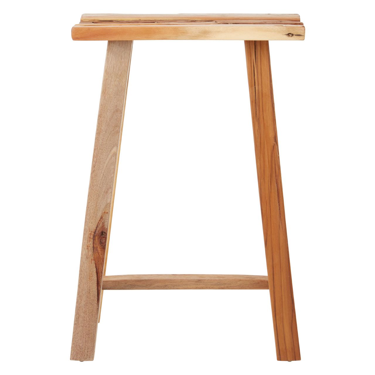 Kendari Recycled Teak Wood Stool In Brown