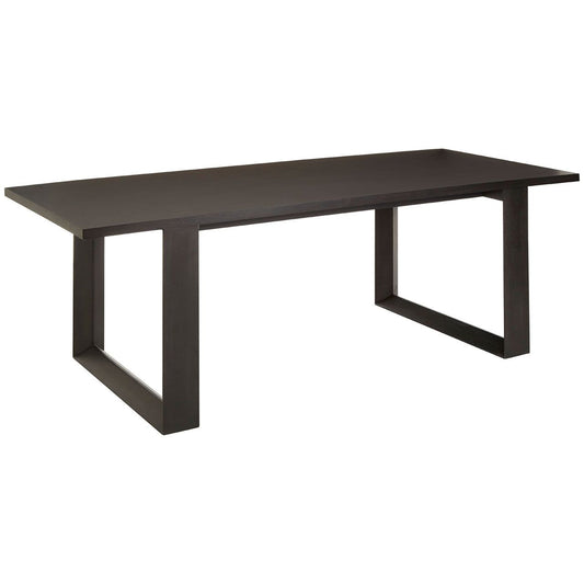 Diamond Oak Veneer Wood Dining Table In Brown Oak With Rubberwood Legs