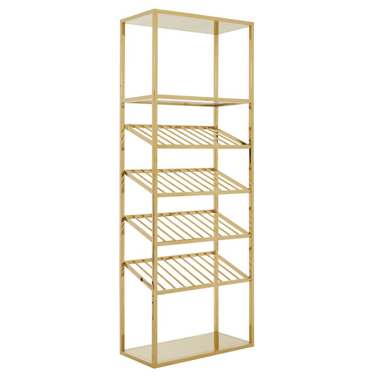 Piermount Bar Shelving Unit In Gold With Stainless Steel Shelves