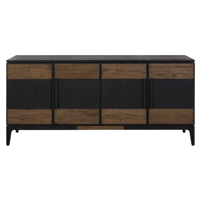 Shap Wooden Sideboard In Natural And Black With 4 Doors