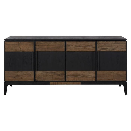 Shap Wooden Sideboard In Natural And Black With 4 Doors