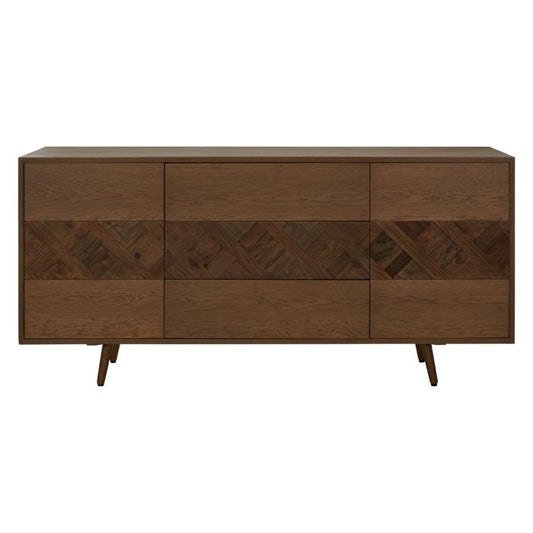 Shap Wooden Sideboard In Brown With 4 Doors And 3 Drawers