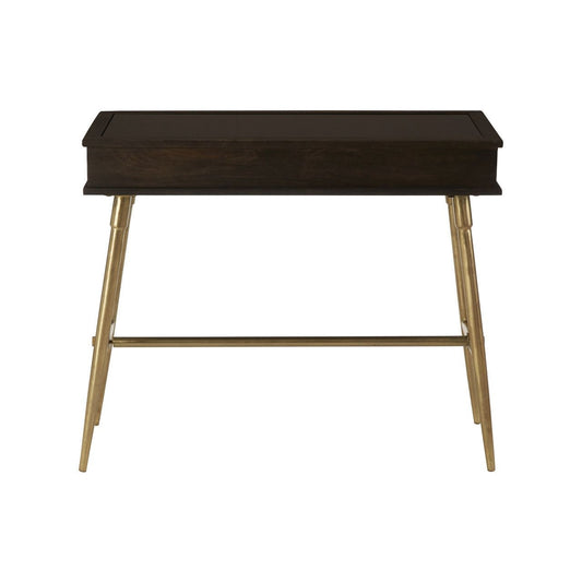 Sagor Wooden Console Table In Antique Brass With 3 Drawers