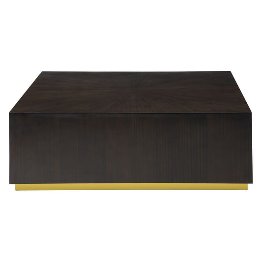 Gabelle Square Wooden Coffee Table In Dark Brown