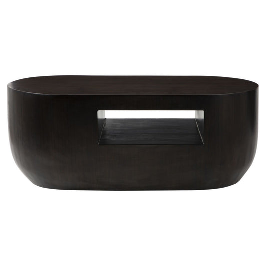 Gabelle Oblong Wooden Coffee Table In Dark Brown