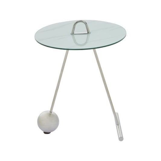 Orton Glass End Table In Clear With Silver Metallic Frame