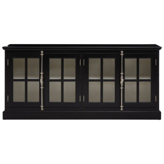 Coleford Mahogany Wooden Sideboard In Black With 4 Doors