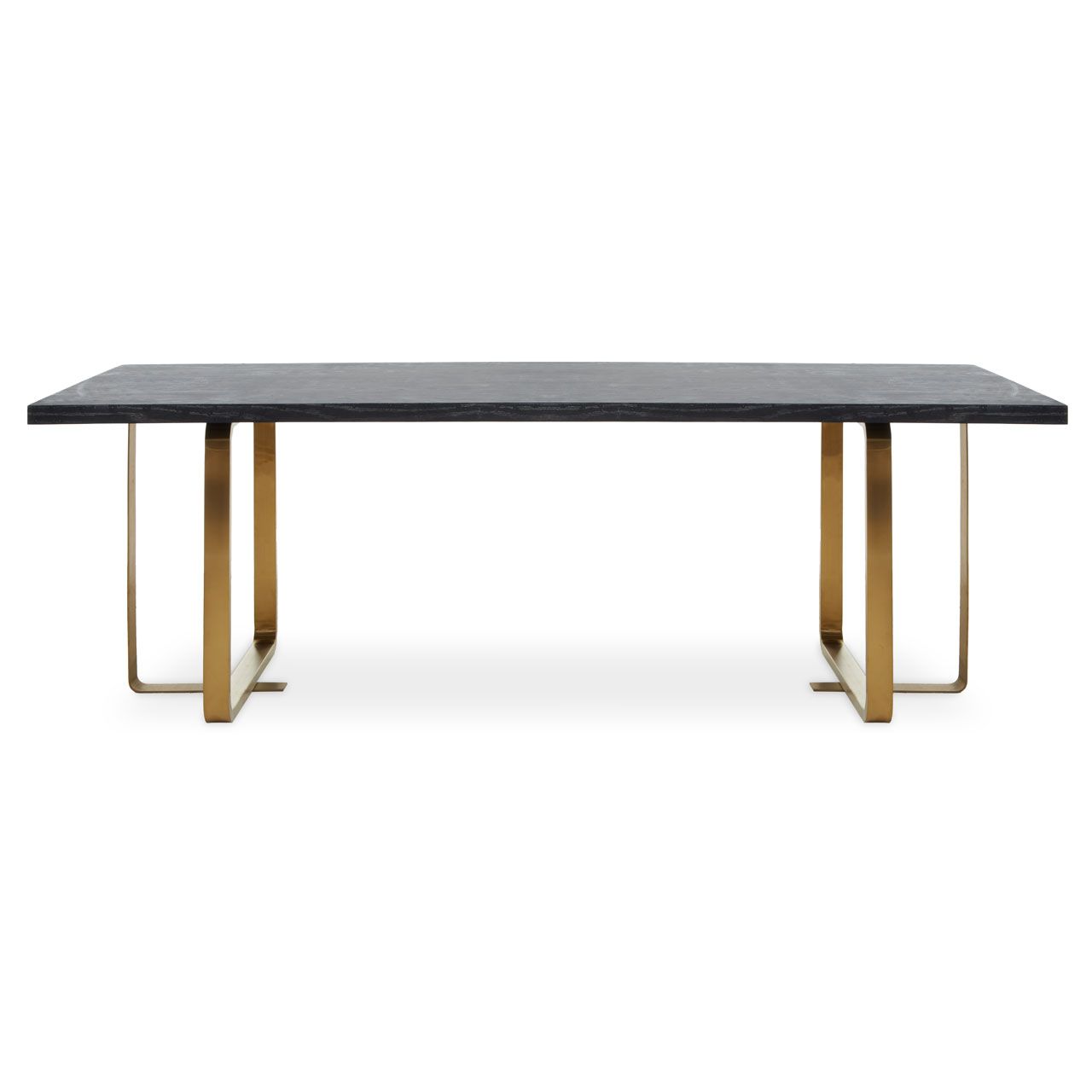 Lena Wooden Dining Table In Black And Grey With Gold Metal Legs