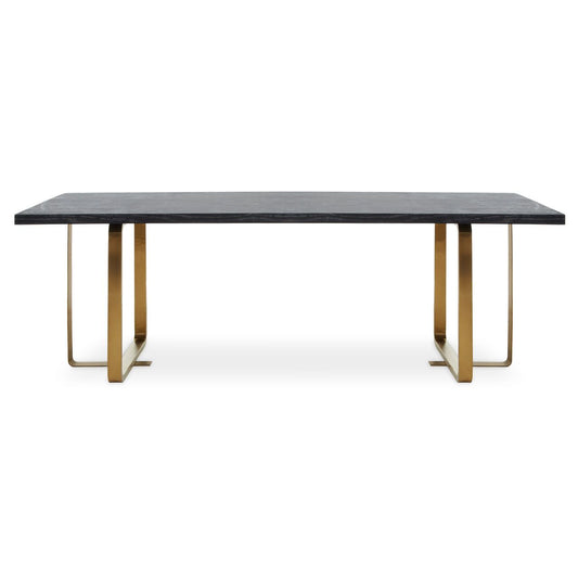 Lena Wooden Dining Table In Black And Grey With Gold Metal Legs