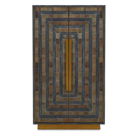 Roselle Tall Wooden Storage Cabinet In Antique Brass With 2 Doors