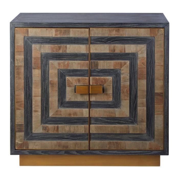 Retford Wooden Sideboard In Antique Brass With 2 Doors