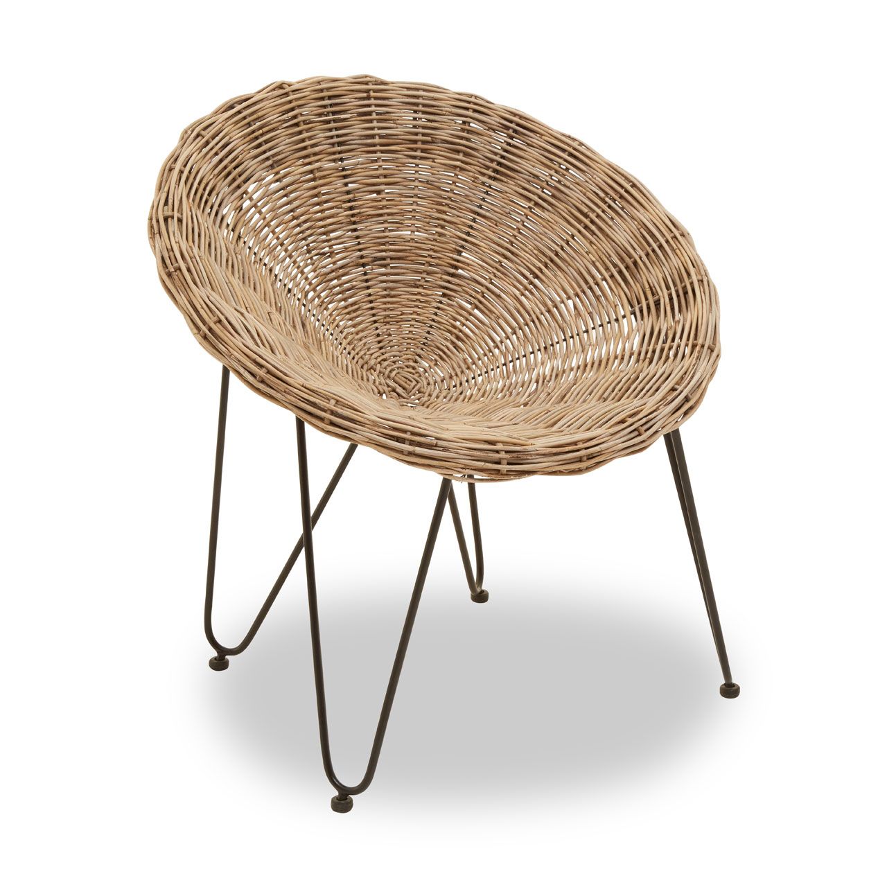 Glona Kubu Rattan Rounded Bedroom Chair In Natural