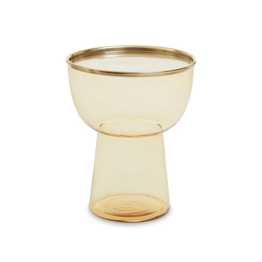 Martini Round Glass Side Table In Gold